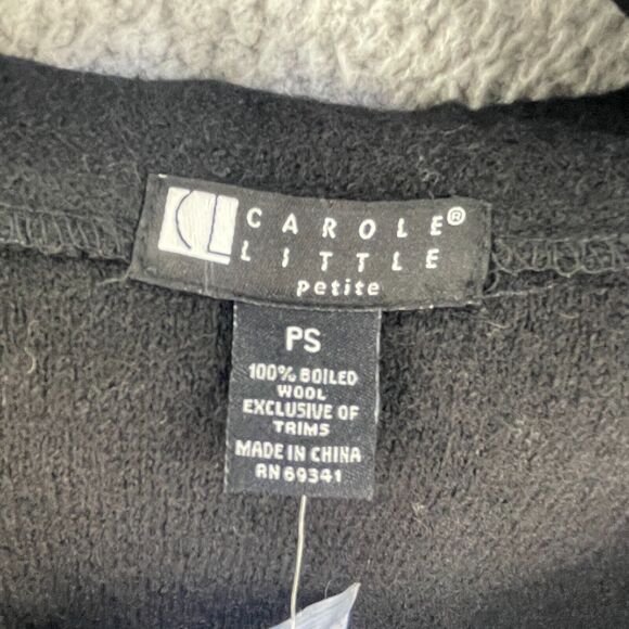 Carole Little Womens Blazer Cardigan Jacket Boiled Wool Boho Embroidered Black S - Picture 10 of 10